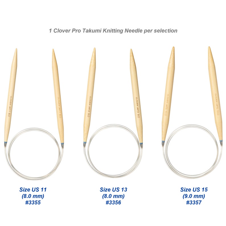 Clover PRO 32 inch Takumi Bamboo Circular Knitting Needles. 32 80cm Bamboo Knitting Needles. Also sold in 16 and 24 cords image 9