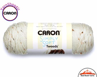 OFF WHITE (TWEED) - Caron Simply Soft Tweeds 5oz / 240yds (141g / 219m) 97% Acrylic yarn with 3 percent Viscose. Color #23001