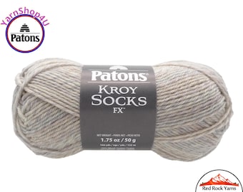 SEASHELL COLORS - Patons Kroy Socks FX Yarn is 1.75oz | 166yds Super Fine Weight (1) Sock Yarn. A Blend of 75/25% Wool/Nylon (50g | 152m)