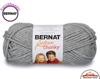 GRAY HEATHER Bernat Softee Chunky Yarn Super Bulky Yarn. 3.5oz | 108yds | 100% Acrylic Yarn. Item 16112828046