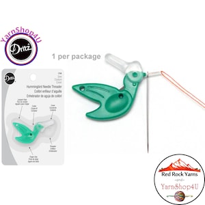 Hummingbird Sewing Needle Threader for threading hand sewing needles with sewing thread. Green, Dritz #270
