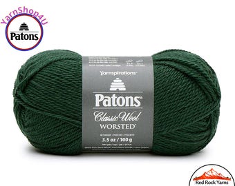PINE - Patons Classic Wool Worsted Yarn Medium Weight (4). 100% wool yarn. 3.5oz | 194 yards (100g | 177m)
