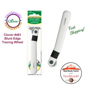 Clover Blunt Edge Tracing Wheel - The blunt edges will mark the line without tearing the pattern or carbon paper. #481/W