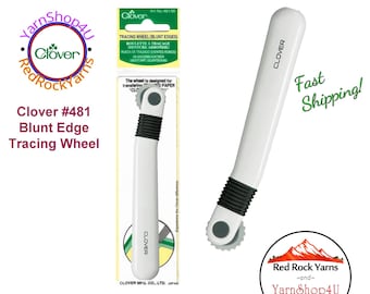 Clover Blunt Edge Tracing Wheel - The blunt edges will mark the line without tearing the pattern or carbon paper. #481/W