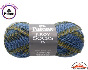 DEEP SEA Colors - Patons Kroy Socks FX Yarn is 1.75oz | 166yds Super Fine Weight (1) Sock Yarn. 75/25% Wool/Nylon (50g | 152m)