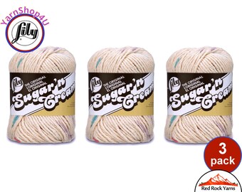 POTPOURRI OMBRE 3 Pack 2oz | 95yds each. Lily Sugar N Cream The Original 100% Cotton Yarn. 3 skeins Bulk Buy!