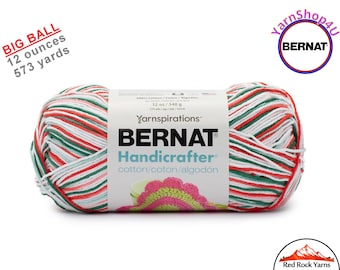 MISTLETOE OMBRE - 12oz | 573 yards! Bernat Handicrafter Big Ball 100% Cotton Yarn. Item 16203433706