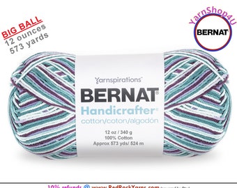 CROWN JEWELS - 12oz | 573 yards! Bernat Handicrafter Big Ball 100% Cotton Yarn. Item 16203434023