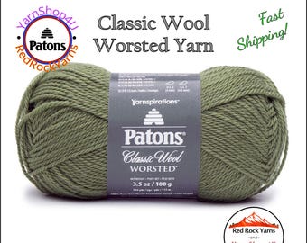 MEADOW - Patons Classic Wool Worsted Yarn Medium Weight (4). 100% wool yarn. 3.5oz | 194 yards (100g | 177m)