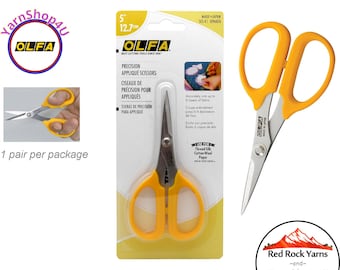 OLFA 5" Precision Applique Scissors. Accurately cuts up to 6 layers of fabric. Made in Japan. (12.7cm) Model #SCS-4 | 1096876