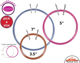 3.5", 5", or 7" Tension Spring Hoops. For Embroidery, Cross Stitch, Needlework. By Frank Edmunds (made for Colonial). Pick a size.