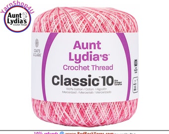 SHADED PINKS - Aunt Lydia's Classic 10 Crochet Thread. 300yds. Item #154-0015