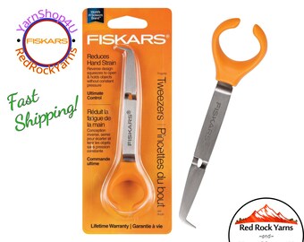 Fiskars Tweezers - Fingertip control with reverse open/close design to reduce hand strain when crafting. Release to lock onto small objects.