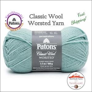 DUCK EGG BLUE - Patons Classic Wool Worsted Yarn Medium Weight (4). 100% wool yarn. 3.5oz | 194 yards (100g | 177m)