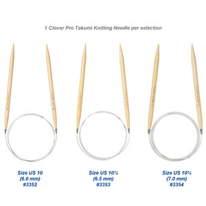 Clover PRO 32 inch Takumi Bamboo Circular Knitting Needles. 32 80cm Bamboo Knitting Needles. Also sold in 16 and 24 cords image 8