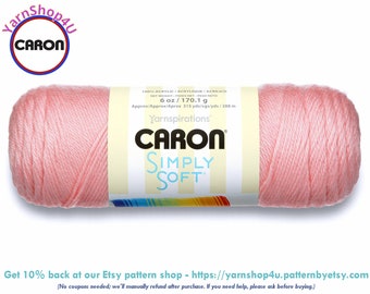 SOFT PINK - Caron Simply Soft 6oz / 315yds (170g / 288m) No Dye Lot. 100% Acrylic yarn. Item H970039719