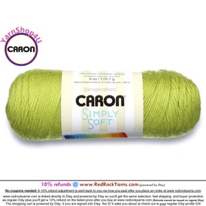 CHARTREUSE - Caron Simply Soft 6oz / 315yds (170g / 288m) 100% Acrylic yarn. Item H970039771