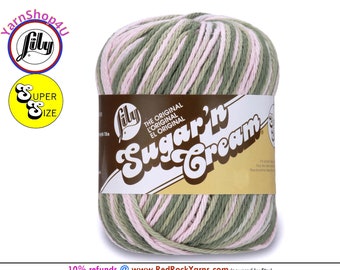 PINK CAMO Super Size 3oz | 143yds. 100% Cotton yarn. Original Lily Sugar N Cream (3 ounces | 143 yards). Color #19920