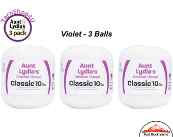 WHITE 3 Pack! Aunt Lydia's Classic 10 Crochet Thread. 400yds. Item #154-0001