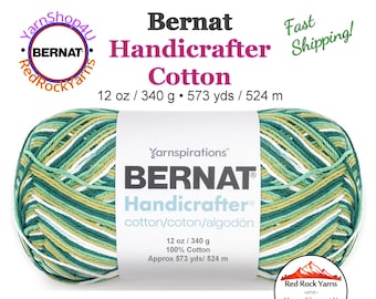 JUNE BUG OMBRE - 12oz | 573 yard! Bernat Handicrafter Big Ball 100% Cotton Yarn. Item 16203433989