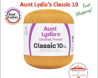 GOLDEN YELLOW - Aunt Lydia's Classic 10 Crochet Thread. Item #154-0422