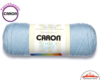 SOFT BLUE - Caron Simply Soft 6oz / 315yds (170g / 288m) 100% Acrylic yarn. Item H970039712