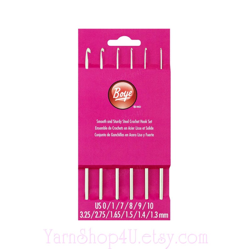 Boye Steel Crochet Hook 5/"-size 0//3.25mm