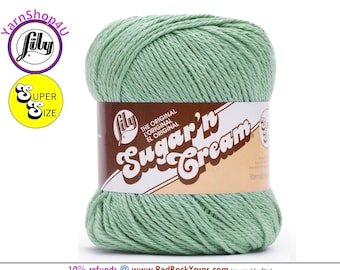 JADE MIST - Super Size 4oz | 190yds. 100% Cotton yarn. Original Lily Sugar N Cream. Color #18813 (4 ounces | 190 yards)