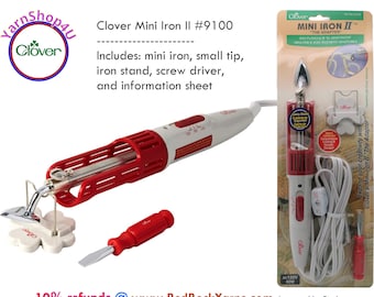 Clover Mini Iron II The Adapter #9100. For Quilting, applique work, doll clothes, etc (Clover SKU 9100)