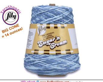 FADED DENIM OMBRE - 14oz | 674 yards Cone. Lily Sugar N Cream Cotton yarn. 100% cotton. Item 10300202181