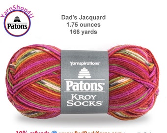 DAD'S JACQUARD - Patons Kroy Socks Yarn is 1.75oz | 166yds Super Fine Weight (1) Sock Yarn. A Blend of 75/25% Wool/Nylon (50g | 152m)