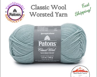 SEAFOAM - Patons Classic Wool Worsted Yarn Medium Weight (4). 100% wool yarn. 3.5oz | 194 yards (100g | 177m)