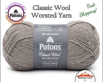 NATURAL MIX - Patons Classic Wool Worsted Yarn Medium Weight (4). 100% wool yarn. 3.5oz | 194 yards (100g | 177m)