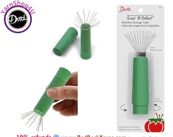 Needle Storage Tube. Dritz Twist N Select. Twist and needles raise up for selection. Works due to a magnet in the tube! Dritz #803