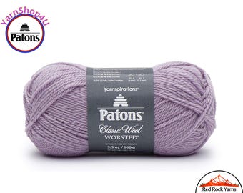 SOFT ORCHID - Patons Classic Wool Worsted Yarn Medium Weight (4). 100% wool yarn. 3.5oz | 194 yards (100g | 177m)
