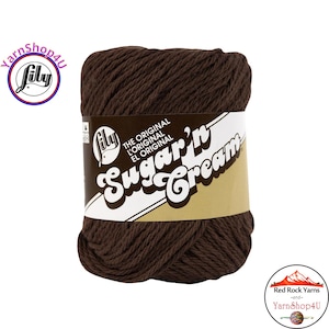 WARM BROWN - 2.5oz | 120yd The Original Lily Sugar N Cream 100% Cotton Yarn (2.5 ounce / 120 yards)