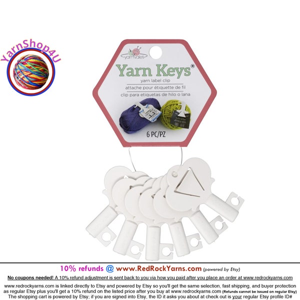 YARN KEYS - 6 Keys per package. Keep the label with the yarn for easy identification. Yarn Valet Keys make labeling yarn a breeze. #57105