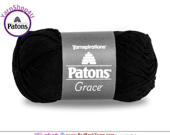 NIGHT Patons Grace yarn Light weight #3. 100% Mercerized Cotton, 1.75 oz | 136 yards (50 g | 125 m) Item #246062, Color #62040