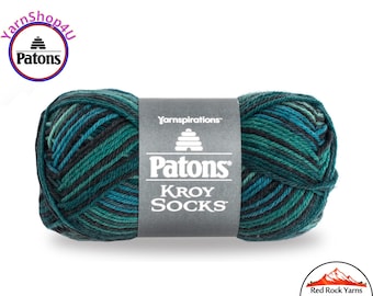 TURQUOISE STRIPES - Patons Kroy Socks Yarn is 1.75oz | 166yds Super Fine Weight (1) Sock Yarn. A Blend of 75/25% Wool/Nylon (50g | 152m)