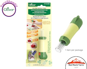 Needle Felting Tool by Clover. Locking safety device. Use to attach appliques. Needle felting punch. #8900