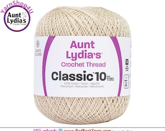 NATURAL - Aunt Lydia's Classic 10 Crochet Thread. 400yds. Item #154-0226