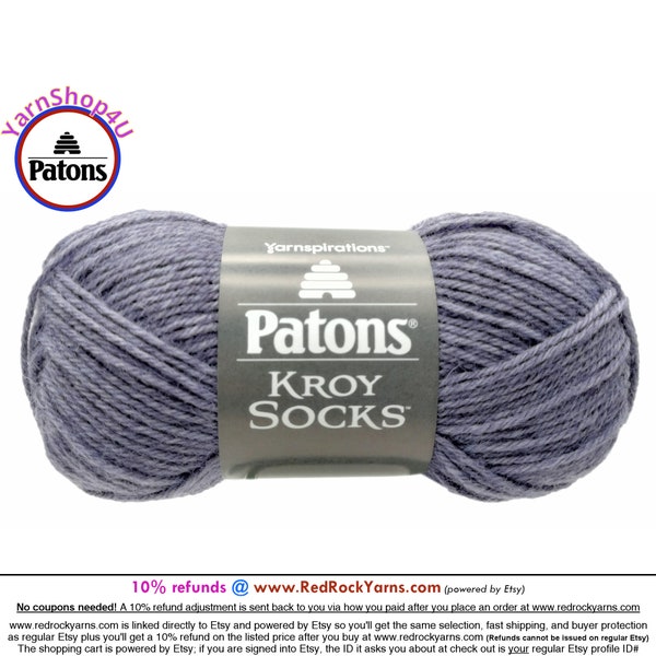 PLUM - Patons Kroy Socks Yarn is 1.75oz | 166yds Super Fine Weight (1) Sock Yarn. 75/25% Wool/Nylon (50g | 152m). Color 55741