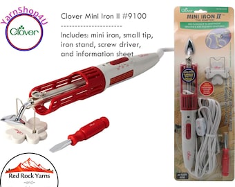 Clover Mini Iron II The Adapter #9100. For Quilting, applique work, doll clothes, etc (Clover SKU 9100)