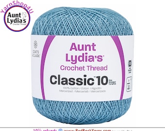 MEDIUM BLUE - Aunt Lydia's Classic 10 Crochet Thread. 350yds. Item #154-4370