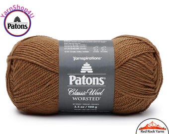 BROWN MUSTARD - Patons Classic Wool Worsted Yarn Medium Weight (4). 100% wool yarn. 3.5oz | 194 yards (100g | 177m)