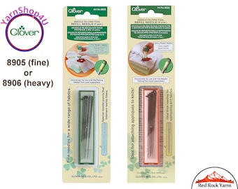 Clover Felting Needles Refill 5/pack. Heavy Weight (36 gauge) or Fine Weight (40 gauge). Needle Refill for Clover Felting Tool #8905 / #8906