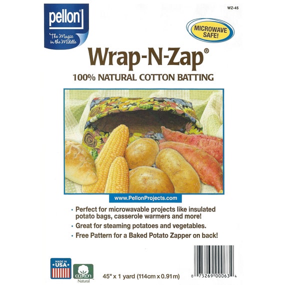 Wrap N Zap 2 Packs Worth 90in X 36in Pre-cut From Bolt. 100% Natural Cotton  Batting for Microwavable Potato Bags, and More 90x36 