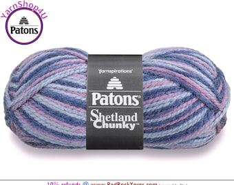 BLUE JEANS - Patons Shetland Chunky Yarn. Bulky weight 3.5oz | 148yds. Blend of 75/25% Acrylic & Wool. (100g | 131m) [Discontinued Color]