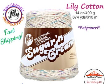 POTPOURRI PRINTS - 14oz | 674 yards Cone. Lily Sugar N Cream Cotton yarn. 100% cotton. Great for dishcloths and more!