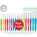 Clover Amour Crochet hooks Pick one size or add a bunch to your cart & make your own set. The size is stamped into the easy grip handle.